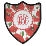 Poppies Iron On Shield Patch B w/ Monogram