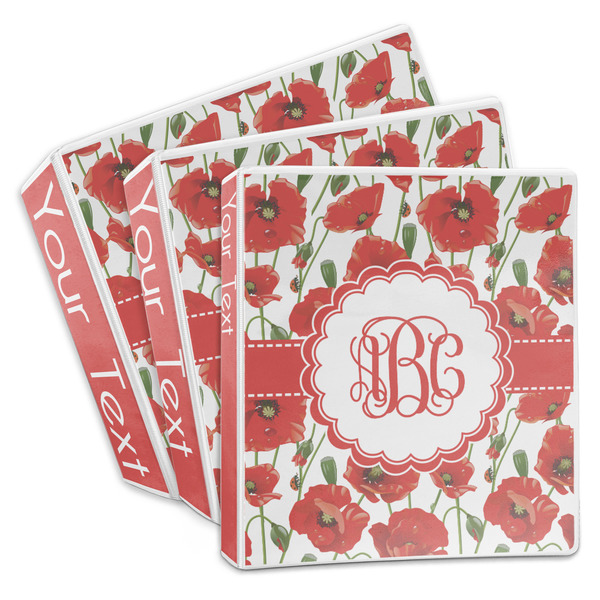 Custom Poppies 3-Ring Binder (Personalized)