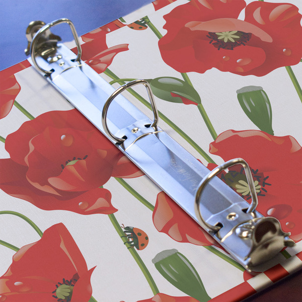 Poppies 3 Ring Binders - Full Wrap - 1" - DETAIL
