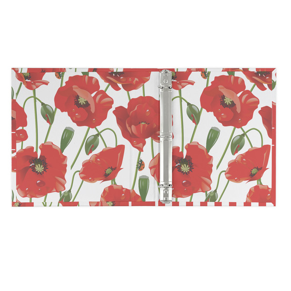 Poppies 3 Ring Binders - Full Wrap - 1" - OPEN INSIDE