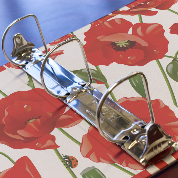 Poppies 3 Ring Binders - Full Wrap - 2" - DETAIL