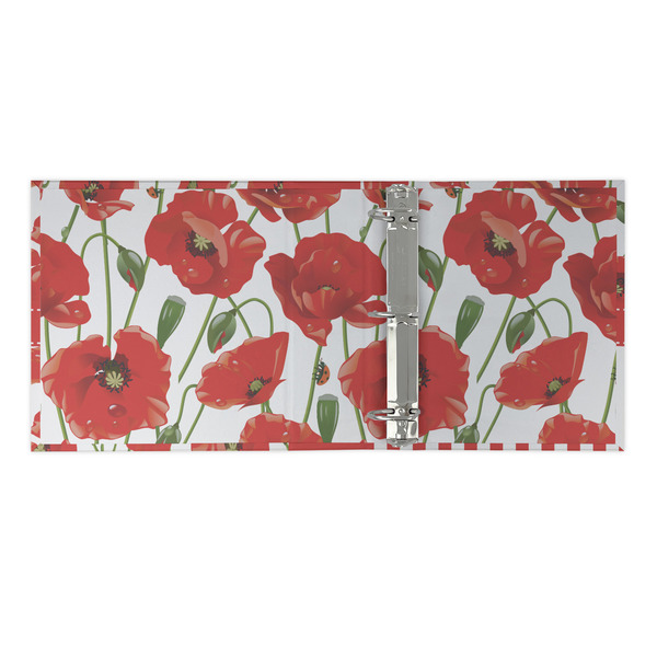Poppies 3 Ring Binders - Full Wrap - 2" - OPEN INSIDE