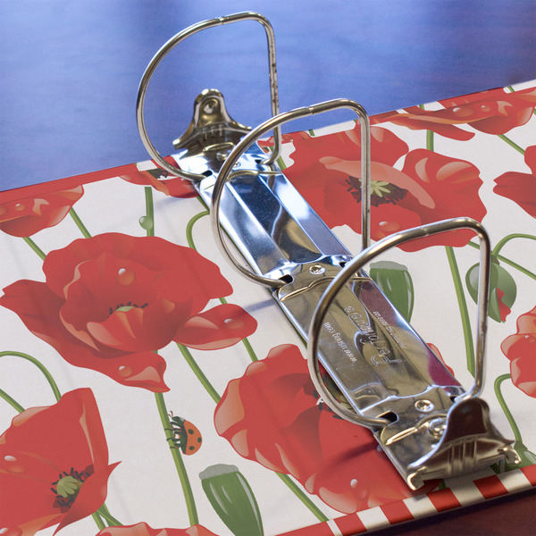 Poppies 3 Ring Binders - Full Wrap - 3" - DETAIL