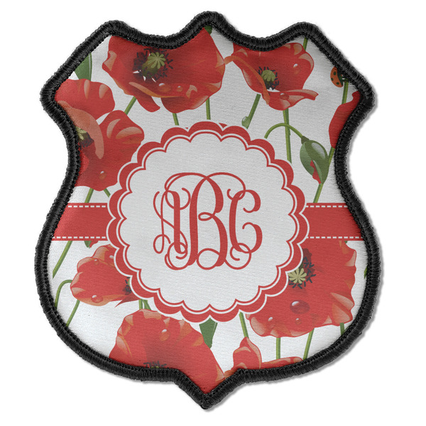 Custom Poppies Iron On Shield Patch C w/ Monogram
