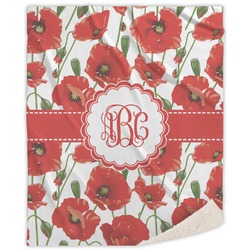 Poppies Sherpa Throw Blanket (Personalized)