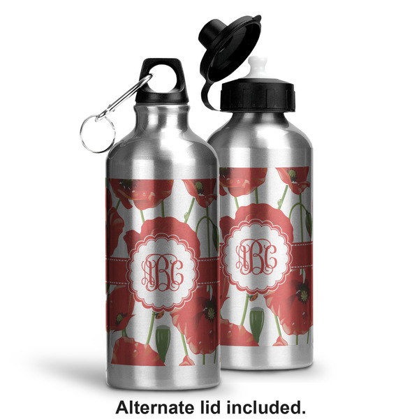 Poppies Aluminum Water Bottle - Alternate lid options
