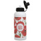 Poppies Aluminum Water Bottle - White Front