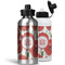 Poppies Aluminum Water Bottles - MAIN (white &silver)