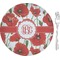 Poppies 8" Glass Appetizer / Dessert Plates - Single or Set (Personalized)
