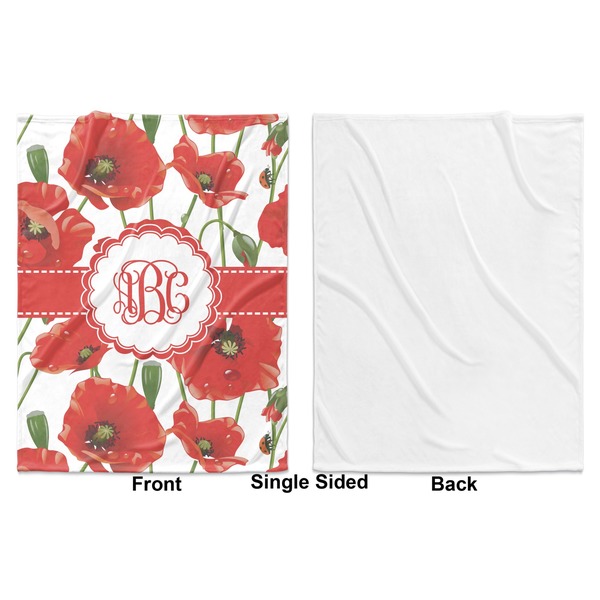 Poppies Baby Blanket (Single Side - Printed Front, White Back)