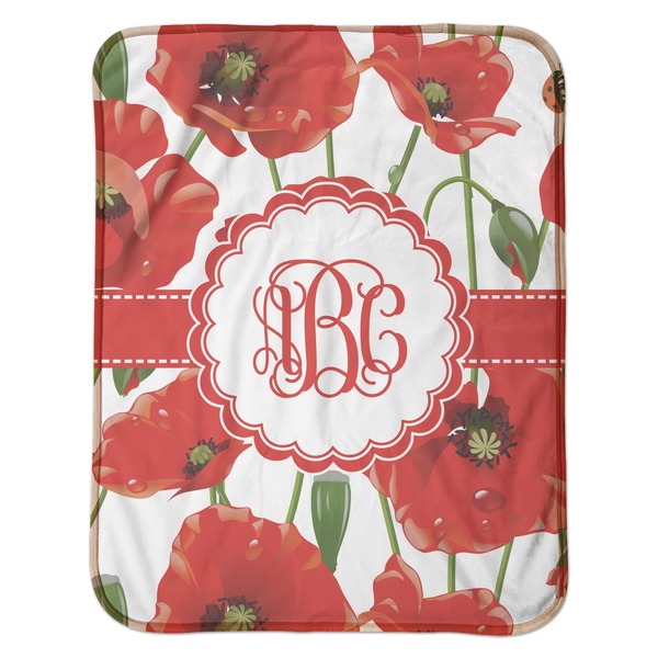 Poppies Baby Sherpa Blanket - Flat