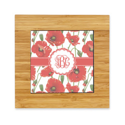 Poppies Bamboo Trivet with Ceramic Tile Insert (Personalized)
