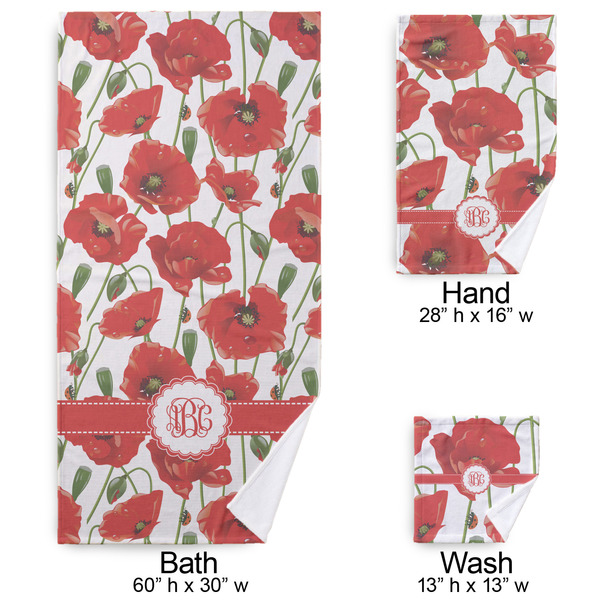 Poppies Bath Towel Sets - 3-piece - Approval