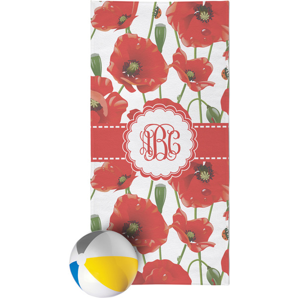 Custom Poppies Beach Towel (Personalized)
