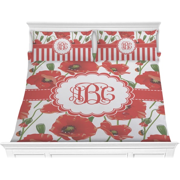 Custom Poppies Comforter Set - King (Personalized)