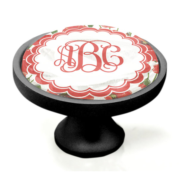 Poppies Black Custom Cabinet Knob (Side)