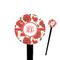 Poppies 4" Round Plastic Food Picks - Black - Single Sided (Personalized)