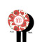 Poppies Black Plastic 4" Food Pick - Round - Single Sided - Front & Back