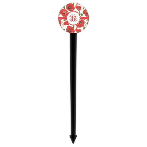 Poppies Black Plastic 6" Food Pick - Round - Single Pick