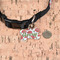 Poppies Bone Shaped Dog ID Tag - Small - In Context