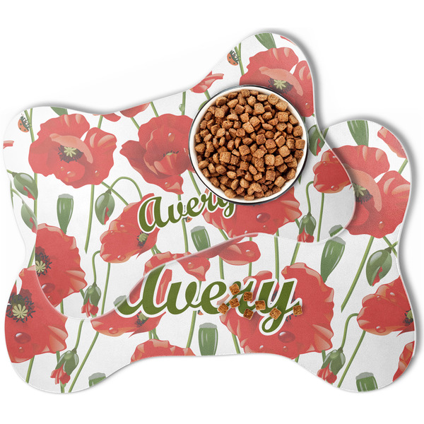 Poppies Bone Shaped Dog Mats - MAIN