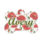 Poppies Bone Shaped Dog ID Tag - Small (Personalized)