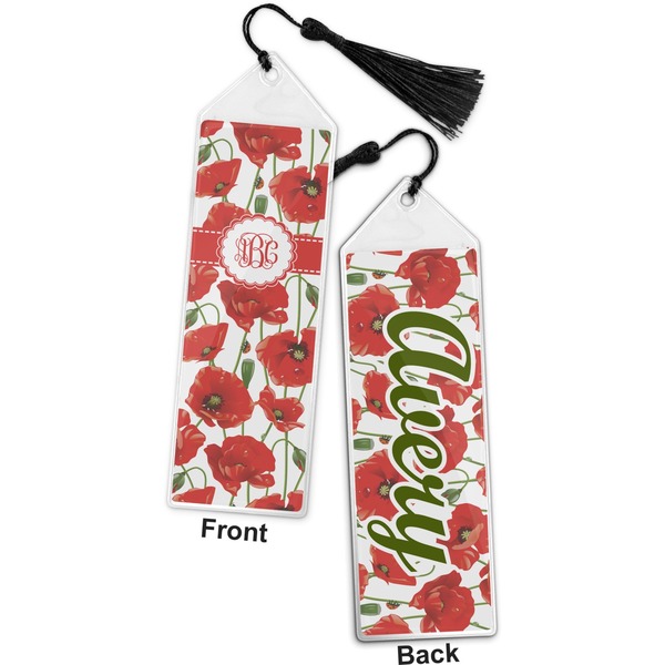 Poppies Bookmark with tassel - Front and Back