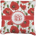 Poppies Faux-Linen Throw Pillow 16" (Personalized)