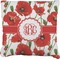 Poppies Faux-Linen Throw Pillow 18" (Personalized)