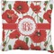 Poppies Faux-Linen Throw Pillow 20" (Personalized)