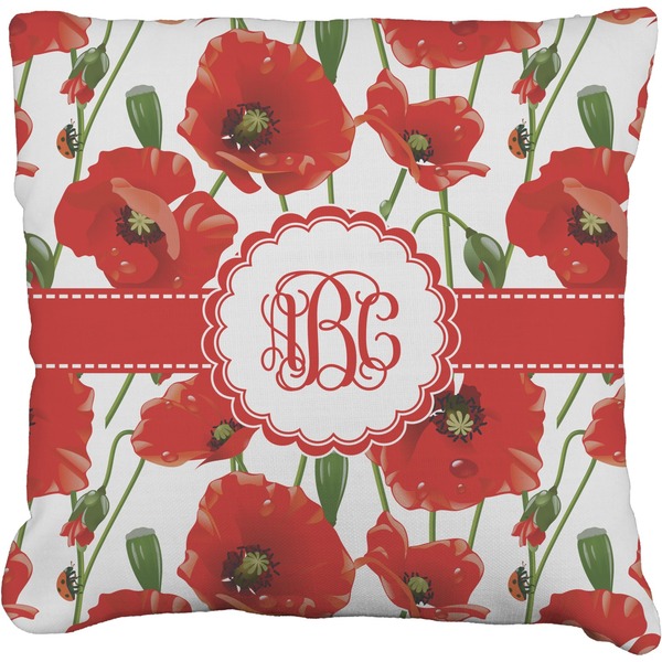 Custom Poppies Faux-Linen Throw Pillow 26" (Personalized)