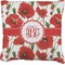Poppies Faux-Linen Throw Pillow 26" (Personalized)