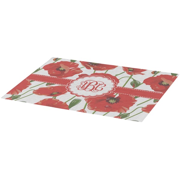 Poppies Burlap Placemat (Angle View)