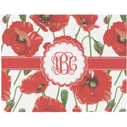 Poppies Woven Fabric Placemat - Twill w/ Monogram