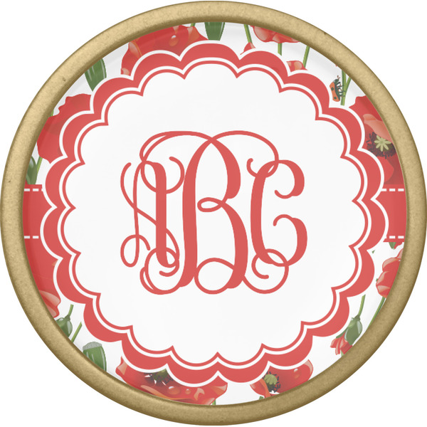 Poppies Cabinet Knob - Gold - Front