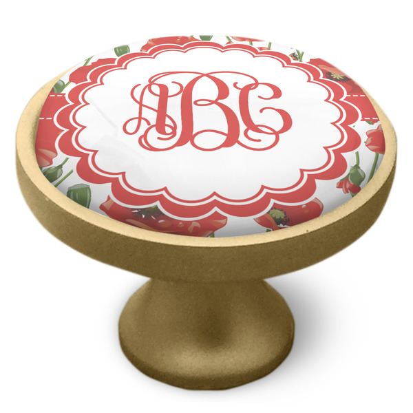 Poppies Cabinet Knob - Gold - Side
