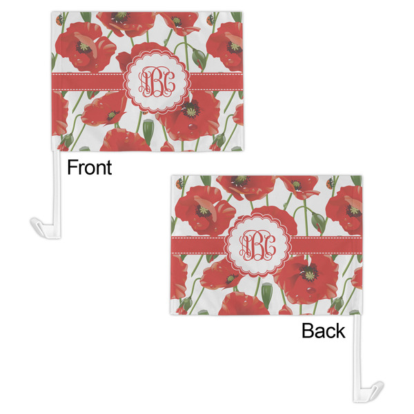 Poppies Car Flag - 11" x 8" - Front & Back View