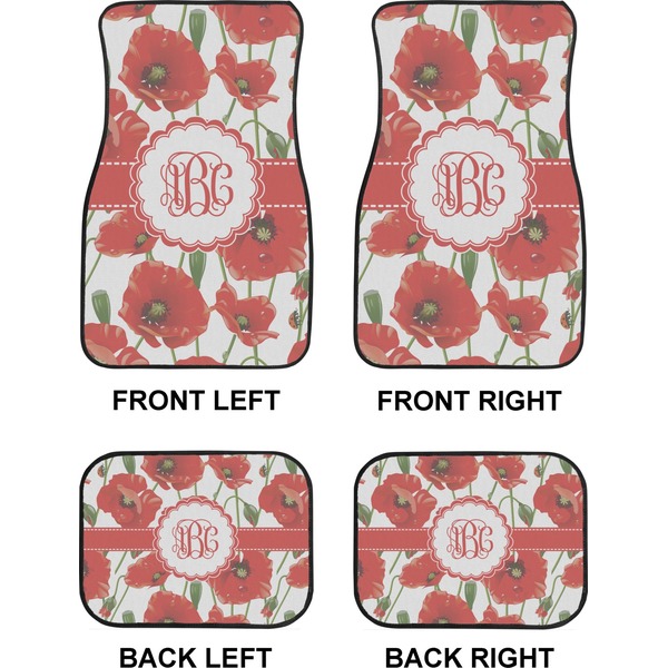 Poppies Car Floor Mats Set (2F + 2B)