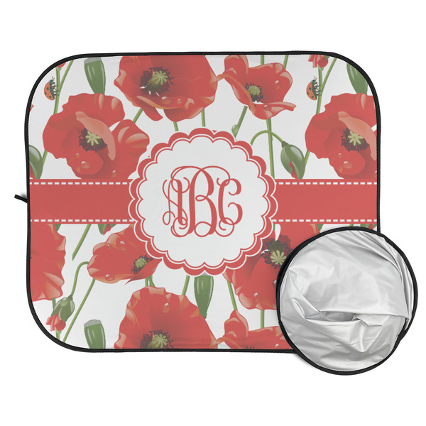 Poppies Car Sun Shades - FOLDED & UNFOLDED