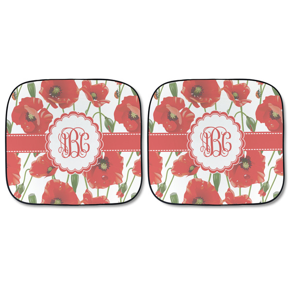 Poppies Car Sun Shades - FRONT