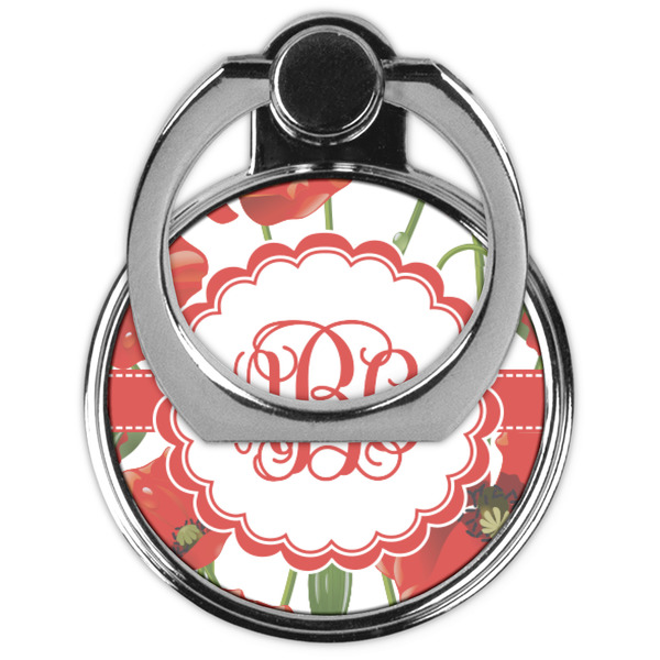 Poppies Cell Phone Ring Stand & Holder - Front (Collapsed)
