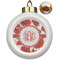 Poppies Ceramic Christmas Ornament - Poinsettias (Front View)