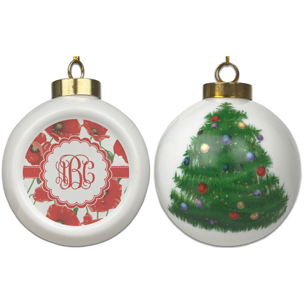 Poppies Ceramic Christmas Ornament - X-Mas Tree (APPROVAL)