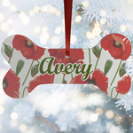 Poppies Ceramic Dog Ornament w/ Monograms