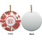 Poppies Ceramic Flat Ornament - Circle Front & Back (APPROVAL)