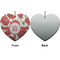 Poppies Ceramic Flat Ornament - Heart Front & Back (APPROVAL)