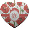 Poppies Ceramic Flat Ornament - Heart (Front)