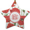 Poppies Ceramic Flat Ornament - Star (Front)