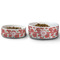 Poppies Ceramic Dog Bowls - Size Comparison