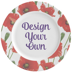 Poppies Ceramic Dinner Plates (Set of 4) (Personalized)